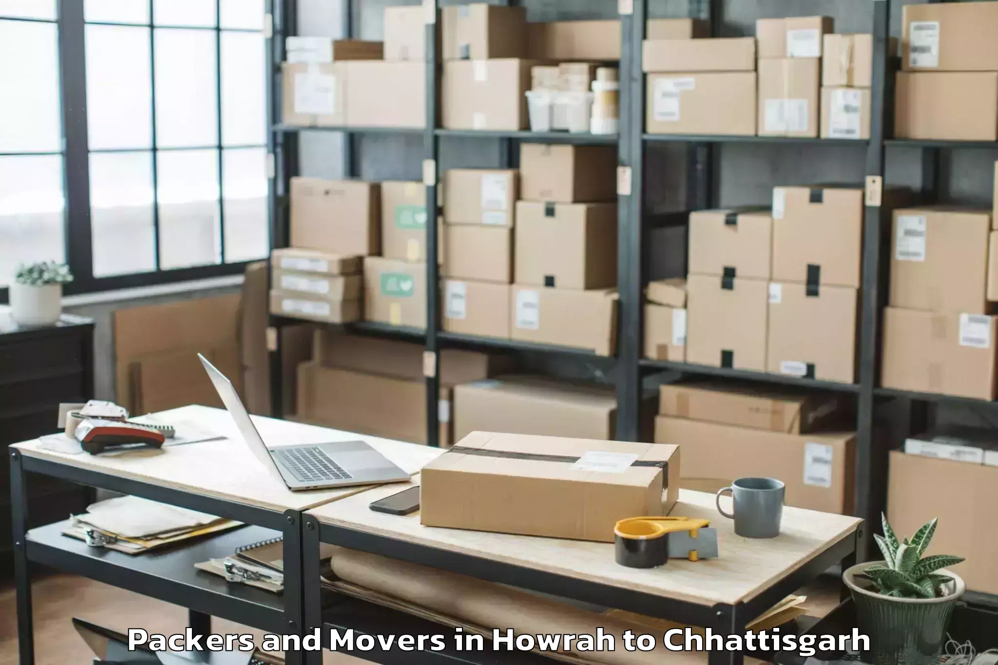 Efficient Howrah to Dantewada Packers And Movers